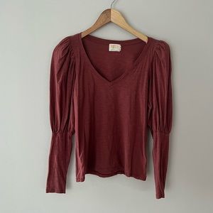 Nation LTD Puff Sleeve Blouse SZ S